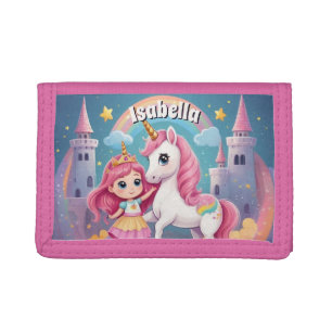 Adorable Princess Unicorn  Tri-fold Wallet