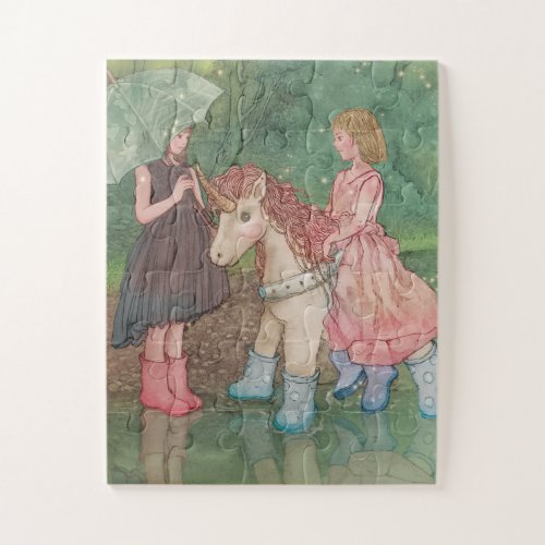 Adorable Princesses and Unicorn Jigsaw Puzzle