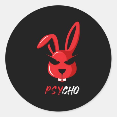 Adorable Psycho Weird Bunny Rabbit Classic Round Sticker