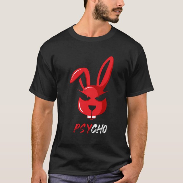 Adorable Psycho Weird Bunny Rabbit Funny T-Shirt (Front)