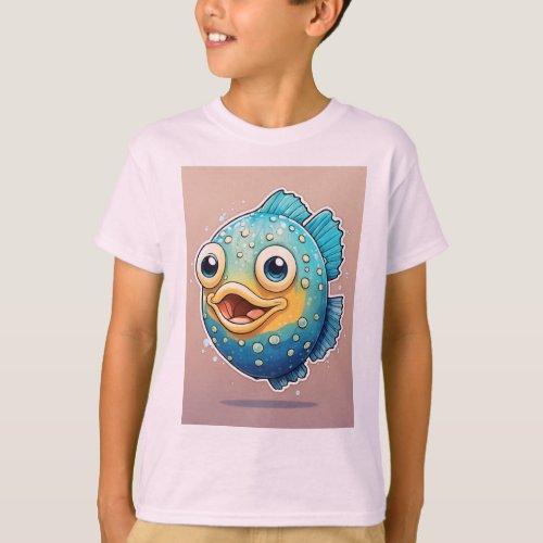 Adorable Pufferfish Kids  T_Shirt