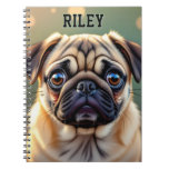 Adorable Pug Close up | Cute Dog Personalized Notebook