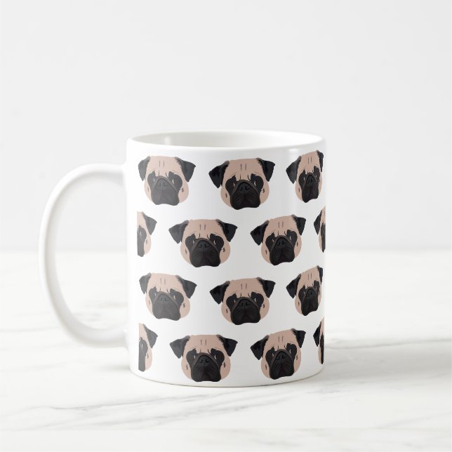 Adorable Pug Coffee Mug (Left)