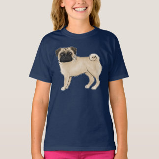 Adorable Pug Dog Breed Design Mops Illustration T-Shirt