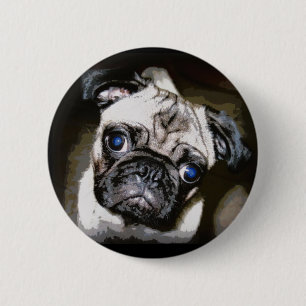adorable pug face button
