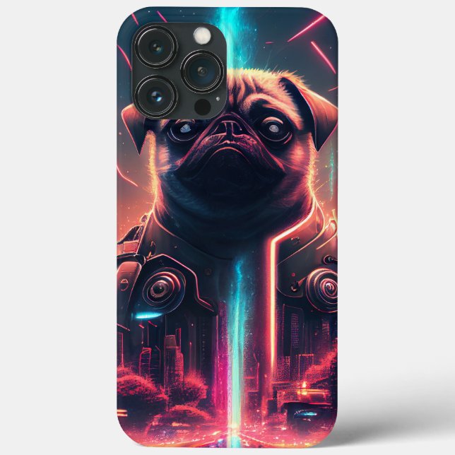 Adorable Pug in Futuristic Robot Costume Case-Mate iPhone Case (Back)