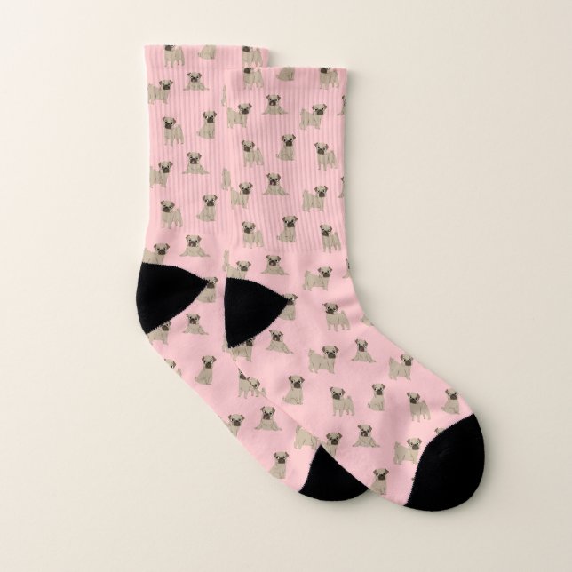 Adorable Pug Puppies Pattern Socks (Pair)