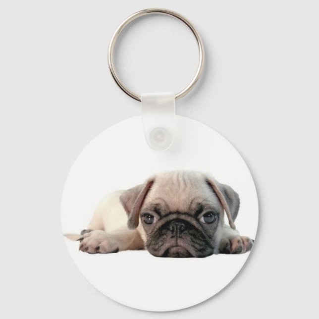 adorable pug puppy keychain (Front)