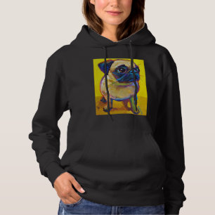 Adorable Pug Puppy on Yellow Classic T-Shirt 250 Hoodie