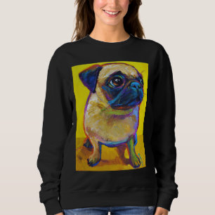 Adorable Pug Puppy on Yellow Classic T-Shirt 250 Sweatshirt