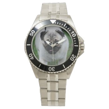 Adorable Pug Watch by DogPoundGifts at Zazzle