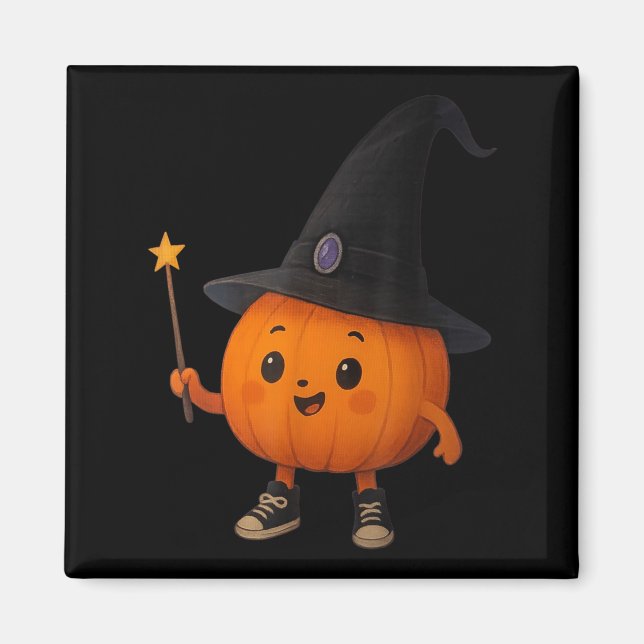 Adorable Pumpkin Wizard  Magnet (Front)