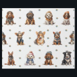Adorable Puppies 3 Christmas Holiday on White Wrapping Paper<br><div class="desc">Cute puppies on holiday wrapping paper will entertain and delight anyone you gift it to! Adorable, quality wrapping paper will be your favorite. Look for all our holiday puppy products in our Happy Holidays, Dog Breed Ornaments, and Holiday Wraps and Accessories Collections. Plus, any animal-themed products sold from the Paws...</div>