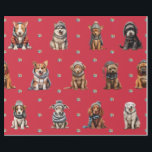 Adorable Puppies 5 Christmas Holiday on Red Wrapping Paper<br><div class="desc">Cute puppies on holiday wrapping paper will entertain and delight anyone you gift it to! Adorable, quality wrapping paper will be your favorite. Look for all our holiday puppy products in our Happy Holidays, Dog Breed Ornaments, and Holiday Wraps and Accessories Collections. Plus, any animal-themed products sold from the Paws...</div>