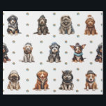Adorable Puppies 8 Christmas Holiday on White Wrapping Paper<br><div class="desc">Cute puppies on holiday wrapping paper will entertain and delight anyone you gift it to! Adorable, quality wrapping paper will be your favorite. Look for all our holiday puppy products in our Happy Holidays, Dog Breed Ornaments, and Holiday Wraps and Accessories Collections. Plus, any animal-themed products sold from the Paws...</div>