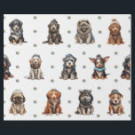 Adorable Puppies 8 Christmas Holiday on White Wrapping Paper<br><div class="desc">Cute puppies on holiday wrapping paper will entertain and delight anyone you gift it to! Adorable, quality wrapping paper will be your favorite. Look for all our holiday puppy products in our Happy Holidays, Dog Breed Ornaments, and Holiday Wraps and Accessories Collections. Plus, any animal-themed products sold from the Paws...</div>