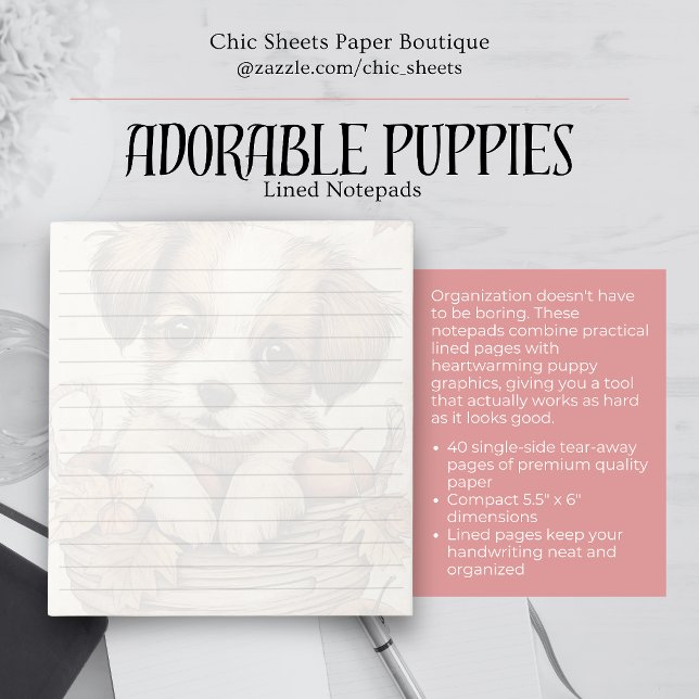 Adorable Puppies Lined Notepad (Creator Uploaded)