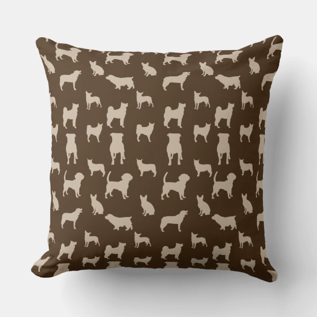 Adorable puppies Print Pattern Throw Pillow (Front)