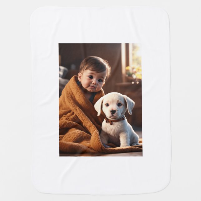 Adorable Puppy Baby Blanket (Front)