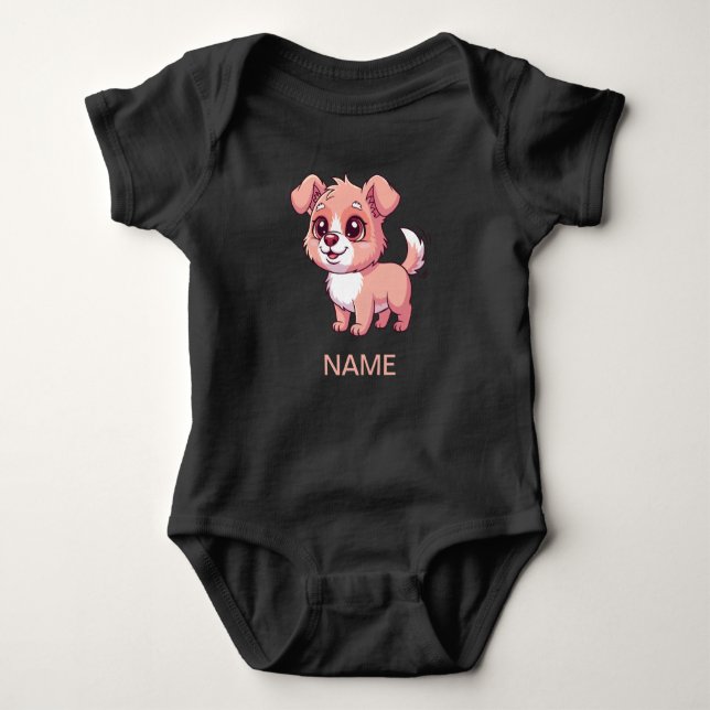 Adorable Puppy Baby Bodysuit (Front)