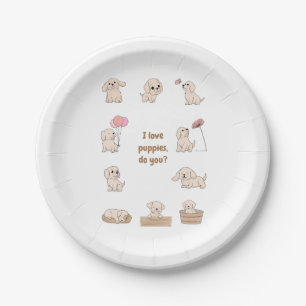 Adorable Puppy Birthday Party Paper Plates