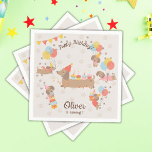 Adorable Puppy Birthday Pawty Napkins