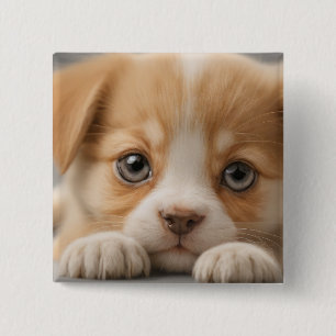 Adorable Puppy Button Badge