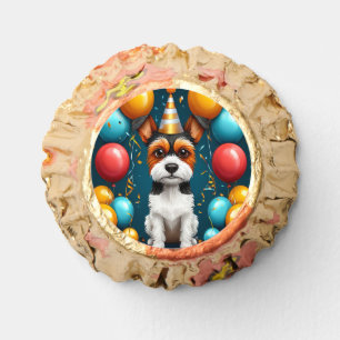 Adorable Puppy Celebrating Birthday Reese's Peanut Butter Cups