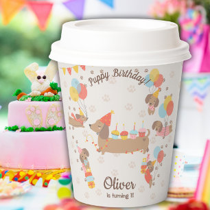 Adorable  Puppy Dog Birthday Pawty  Paper Cups