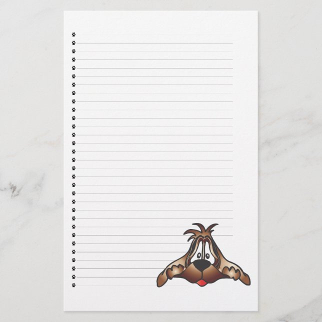 Adorable Puppy Dog Lined Stationery (Front)