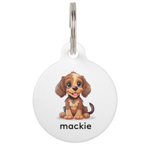 Adorable Puppy Dog Personalized Pet ID Tag