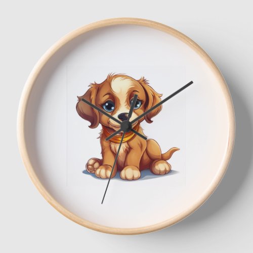 Adorable Puppy Full of Tenderness Clock