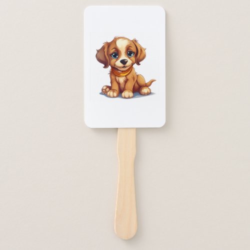 Adorable Puppy Full of Tenderness Hand Fan