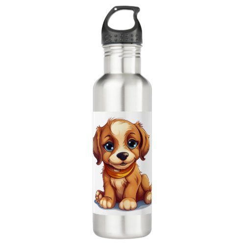 Adorable Puppy Full of Tenderness Stainless Steel Water Bottle