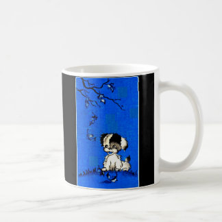 adorable puppy in autumn coffee mug