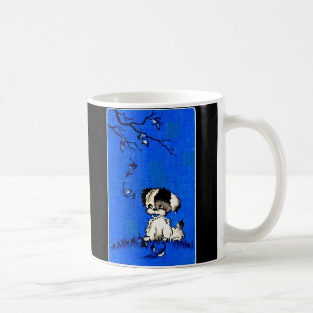 adorable puppy in autumn coffee mug (Right)
