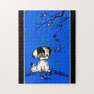 adorable puppy in autumn jigsaw puzzle