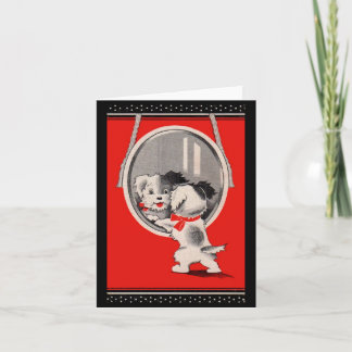 adorable puppy in the mirror note card