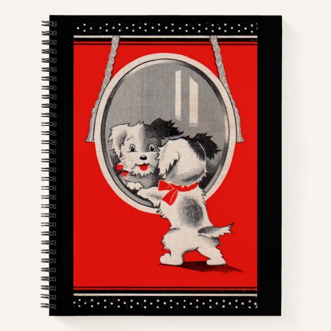 adorable puppy in the mirror notebook (Front)
