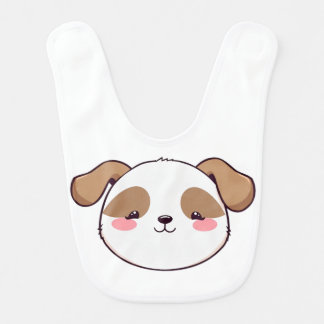 Adorable Puppy Kawaii Art Baby Bib