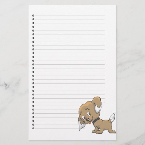 Adorable Puppy Lined Stationery