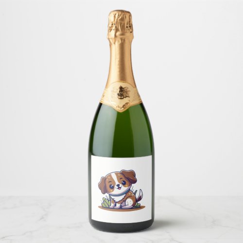 Adorable Puppy Love Classic T_Shirt Sparkling Wine Label