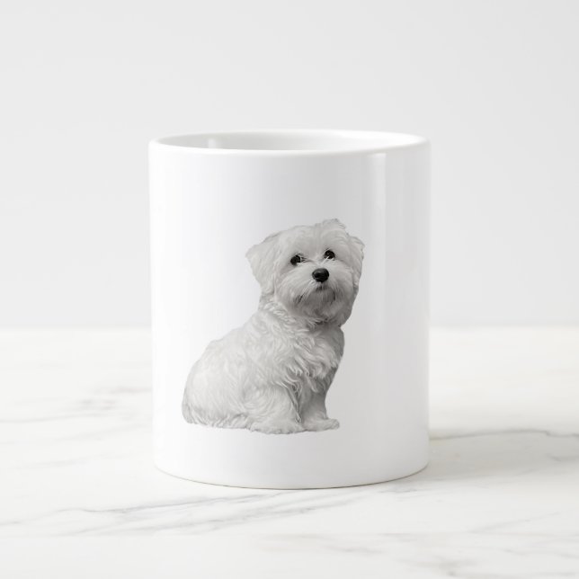 Adorable Puppy Maltese Lili Giant Coffee Mug (Front)