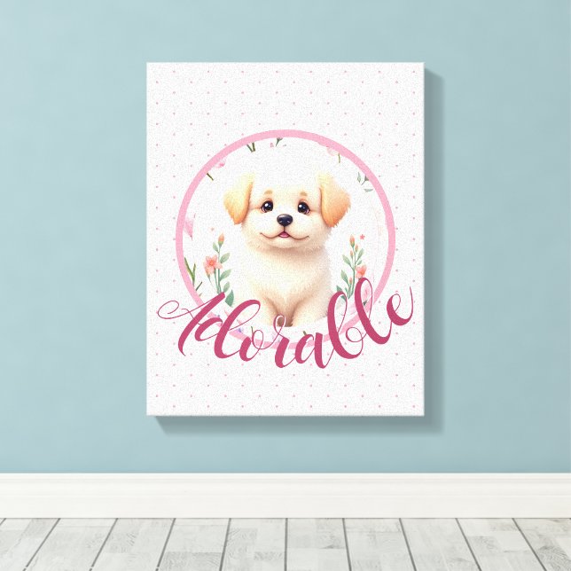 Adorable Puppy Nursery Wall Decor (Insitu(Wood Floor))