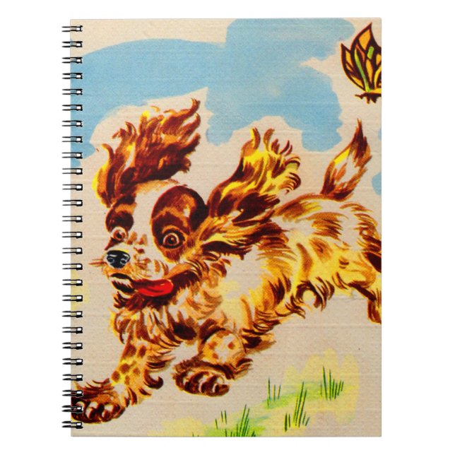adorable puppy on the run notebook (Front)