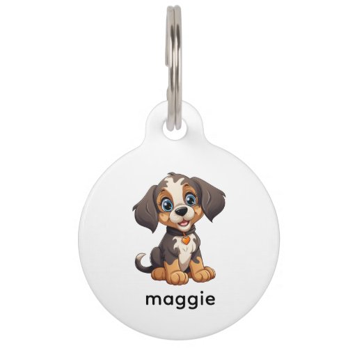 Adorable Puppy Personalized Pet ID Tag