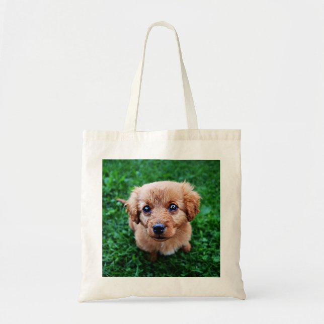 Adorable Puppy Photo Tote Bag (Front)