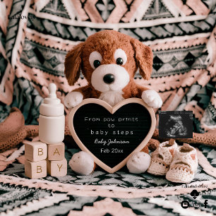 Adorable puppy plushy pregnancy announcement