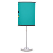 Adorable Puppy Pug on teal with hearts Table Lamp (Front)