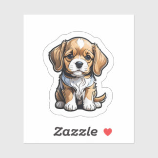 Adorable Puppy Vinyl Sticker